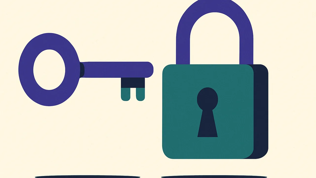 a key hovering just before a lock, not yet turned