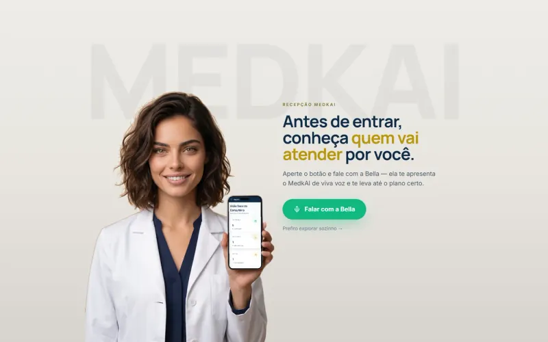 Se&ccedil;&atilde;o interna do site do MedkAI